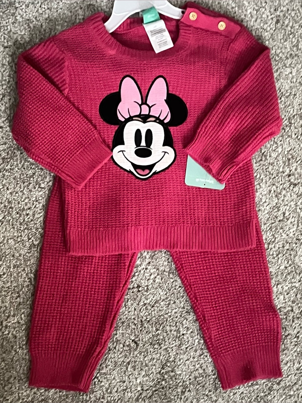 Disney Baby Minnie Mouse Knit Set - Hot Pink
